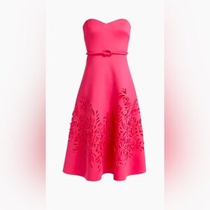 Badgley Mischka Strapless Laser-Cut Floral Dress NWOT Size 2
